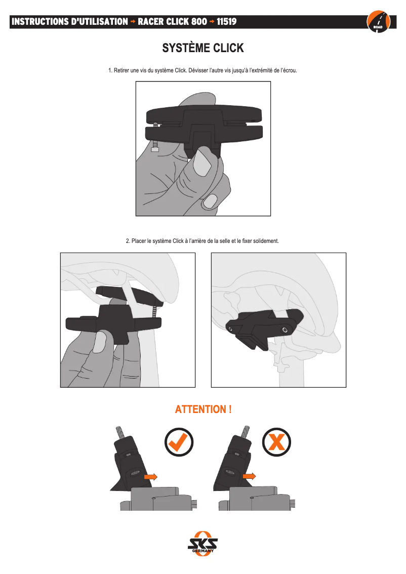 Page 1 de la notice Manuel utilisateur SKS Traveller Click 800