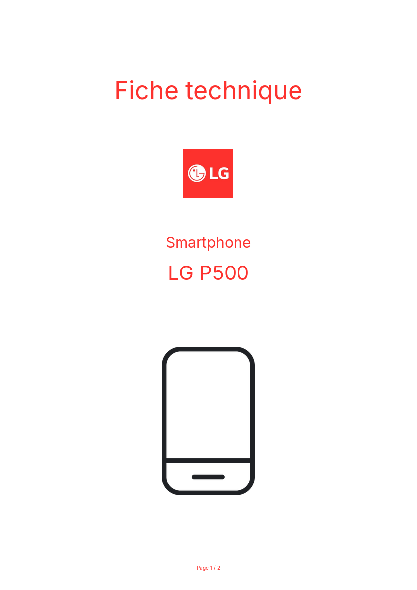 Image de la première page du manuel de l'appareil P500