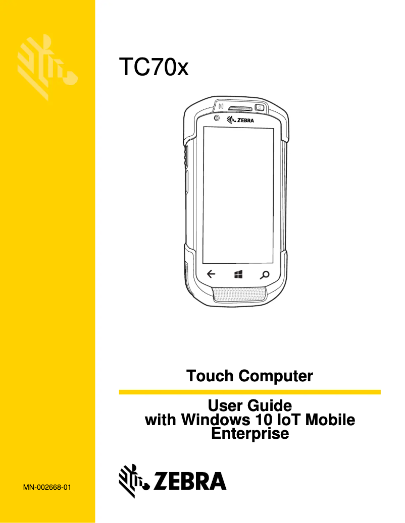 Page 1 de la notice Manuel utilisateur Zebra TC70x