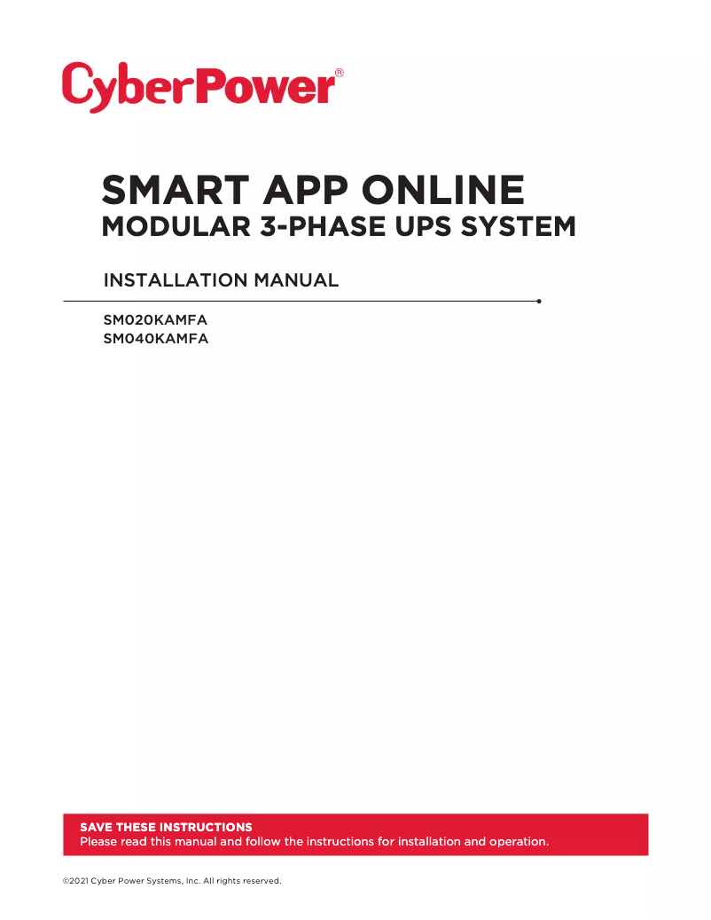 Página 1 del manual Manual de usuario CyberPower SM020KAMFA