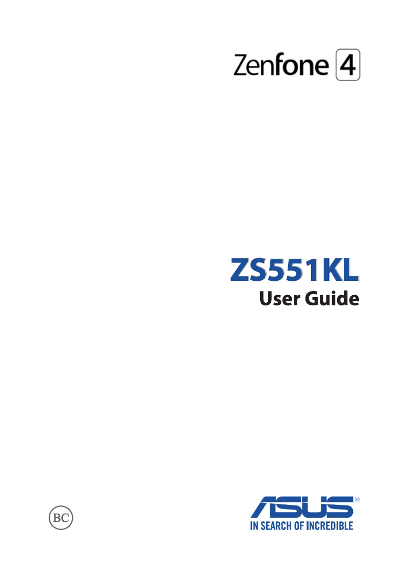 Image de la première page du manuel de l'appareil ZenFone 4 Pro