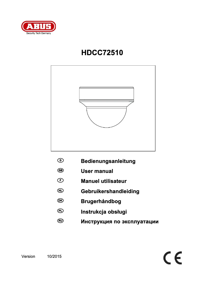 Image de la première page du manuel de l'appareil HDCC72510