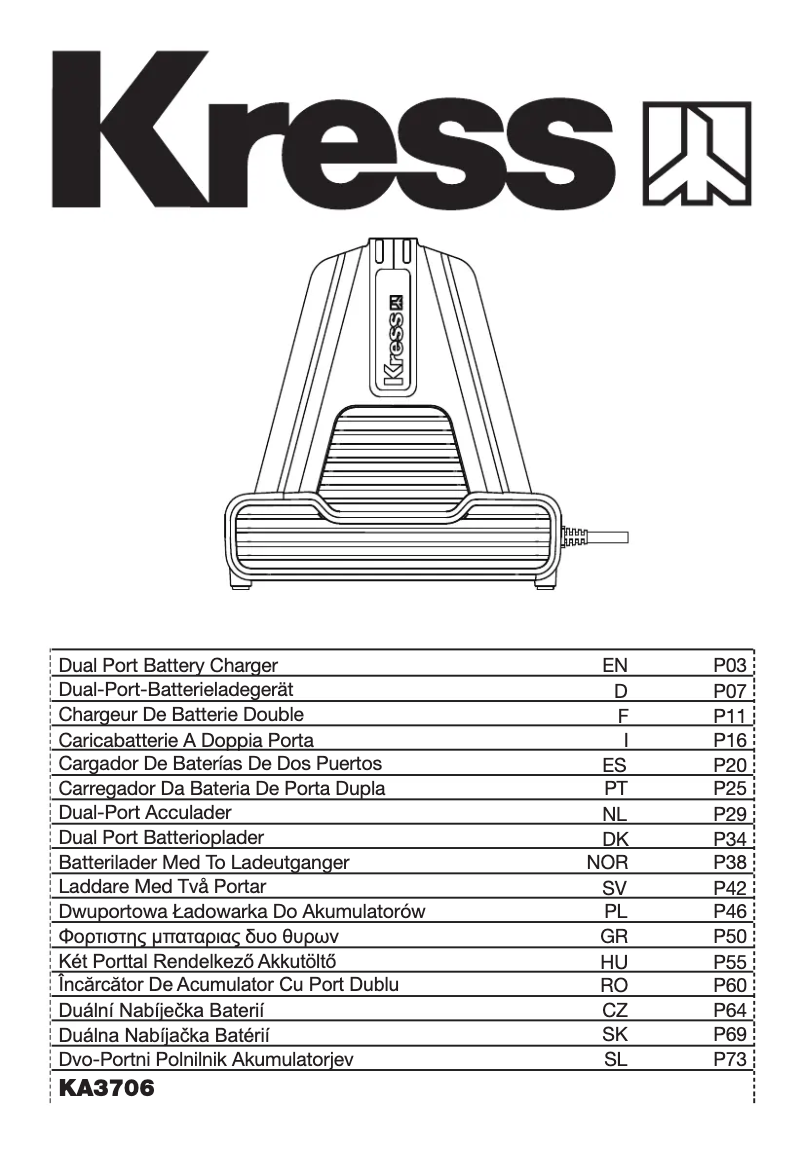 Page 1 de la notice Manuel utilisateur Kress KA3706
