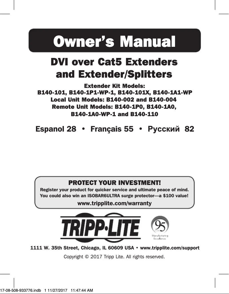 Page n°1 - Manuel utilisateur Tripp Lite B140-002