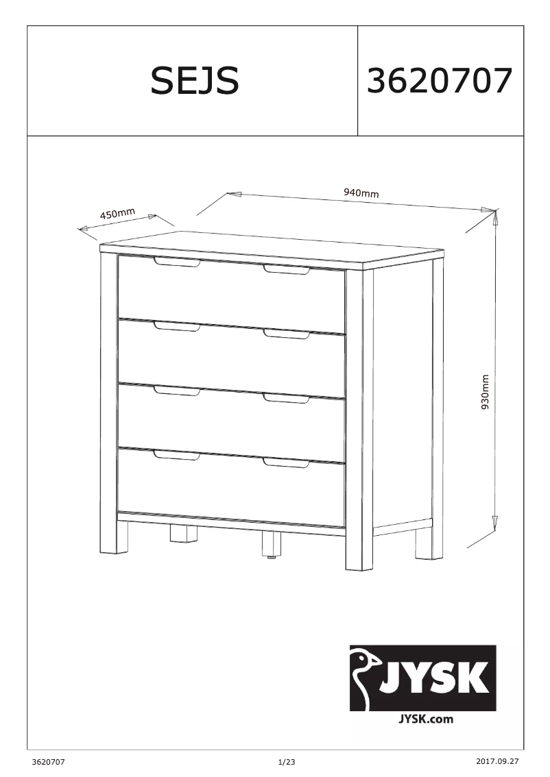 Image de la première page du manuel de l'appareil Sejs (94x93x45)