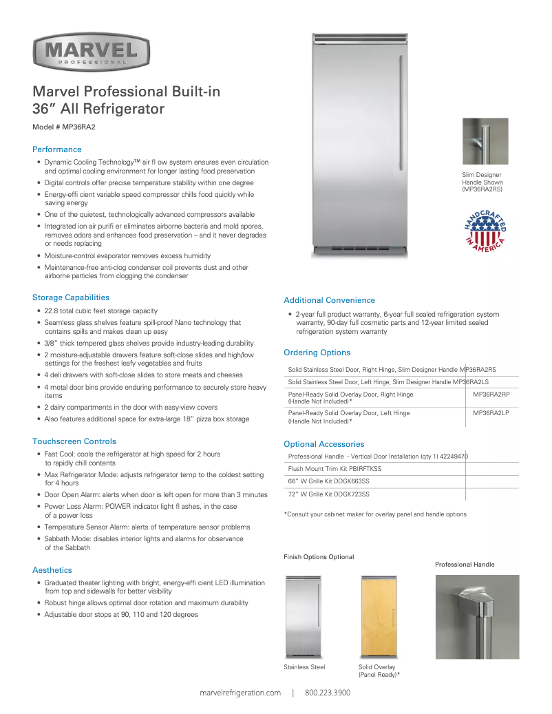 Page 1 de la notice Manuel utilisateur Marvel MP36RA2L