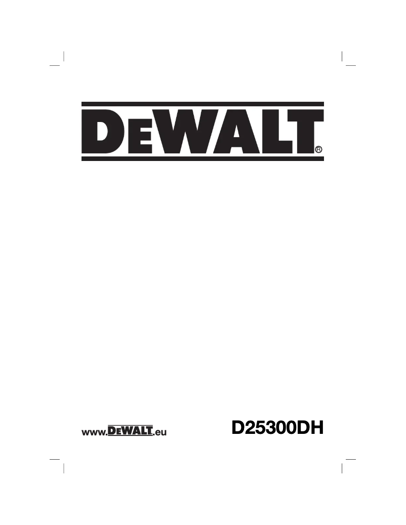 Page n°1 - Manuel utilisateur DeWalt D25300DH