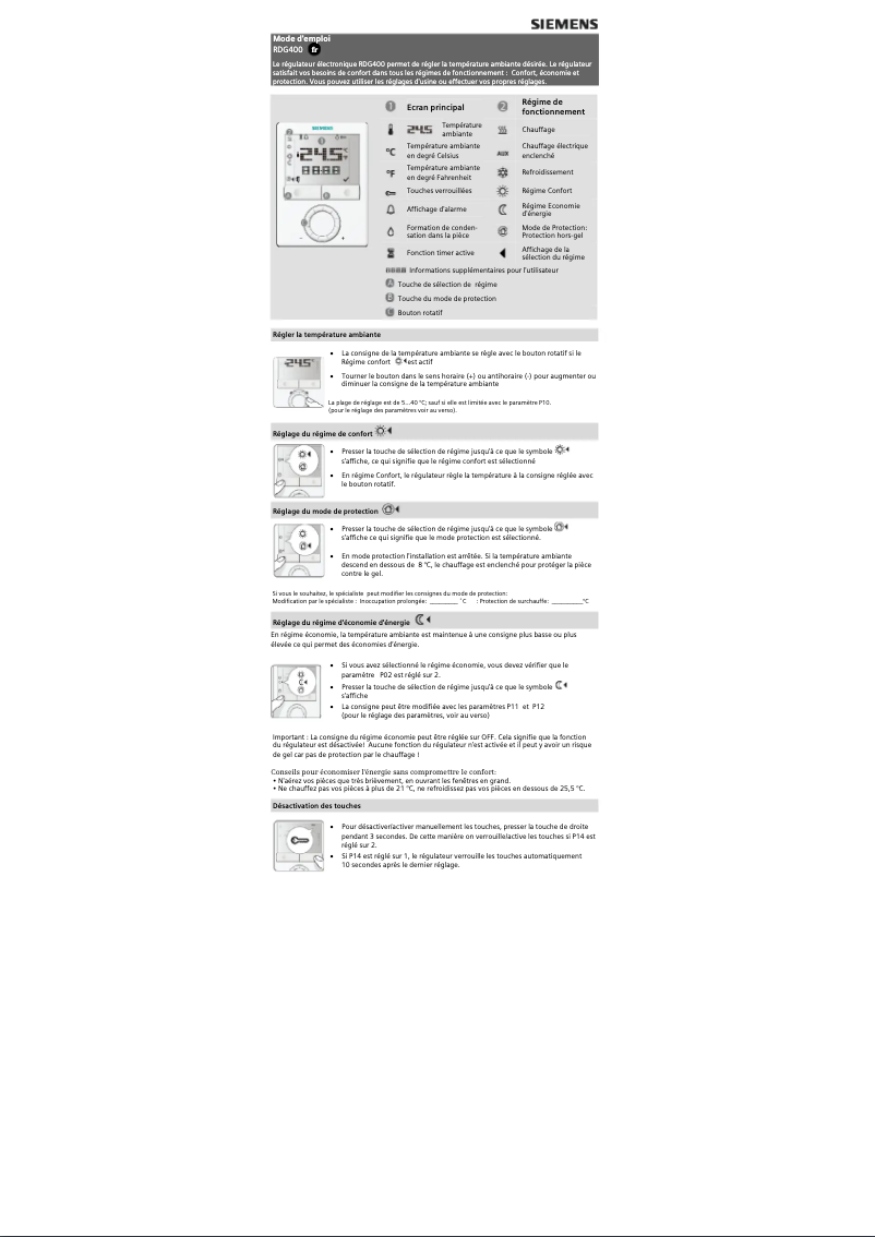 Image de la première page du manuel de l'appareil RDG400