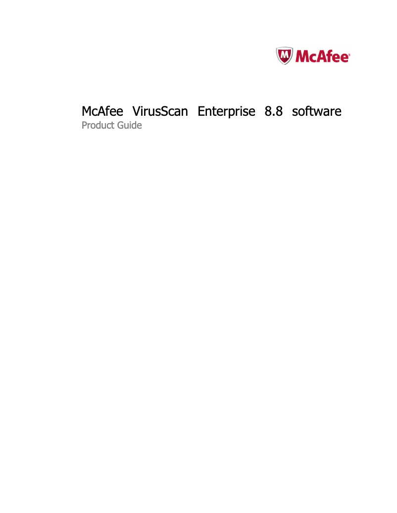 Page 1 de la notice Manuel utilisateur McAfee VirusScan Enterprise 8.8