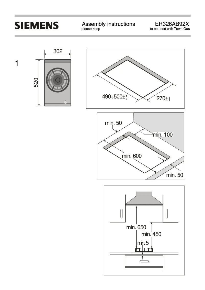 Image de la première page du manuel de l'appareil ER326AB92X