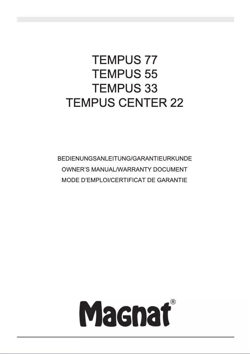 Page 1 de la notice Manuel utilisateur Magnat Tempus Center 22