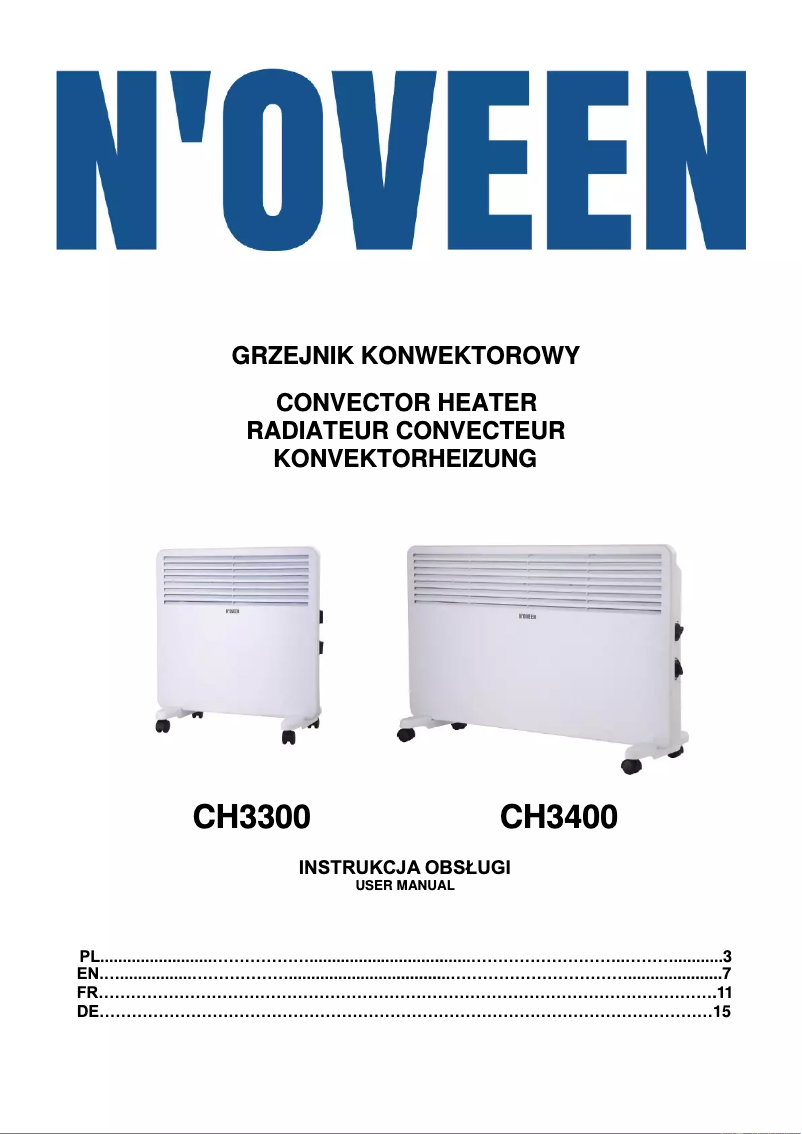 Page 1 de la notice Manuel utilisateur N'oveen CH3300