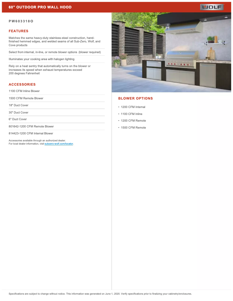 Page 1 de la notice Manuel utilisateur Wolf PW603318O