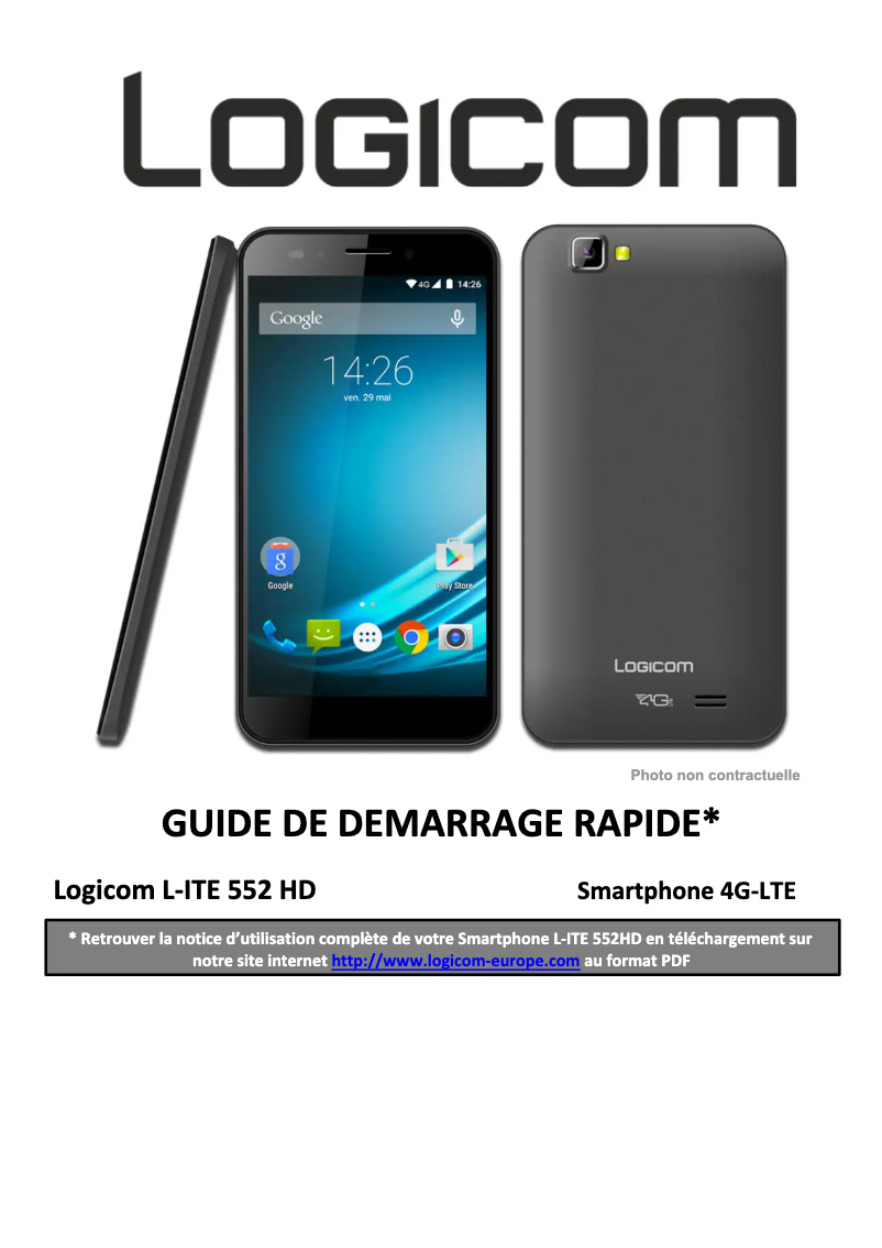 Page 1 de la notice Manuel utilisateur Logicom L-ite 552 HD