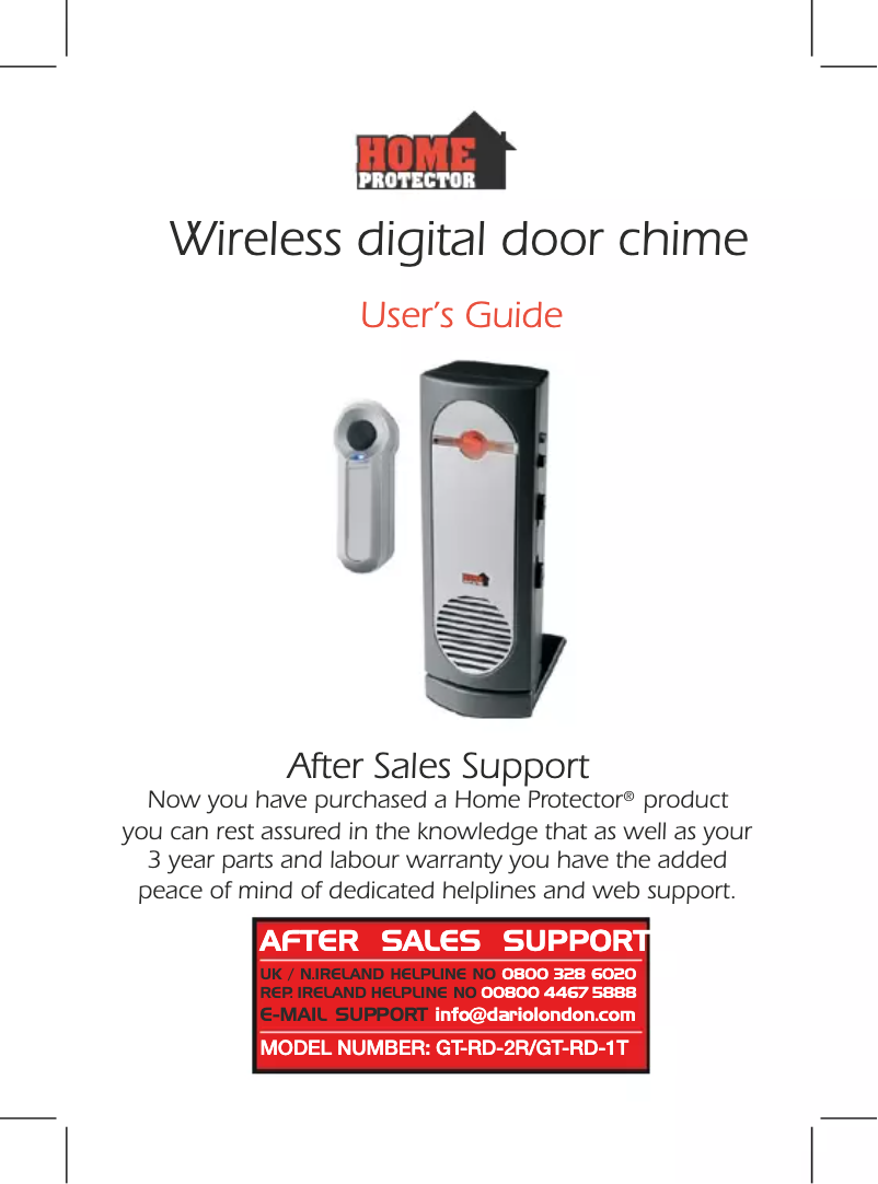 Page 1 de la notice Manuel utilisateur GlobalTronics GT-RD-2R