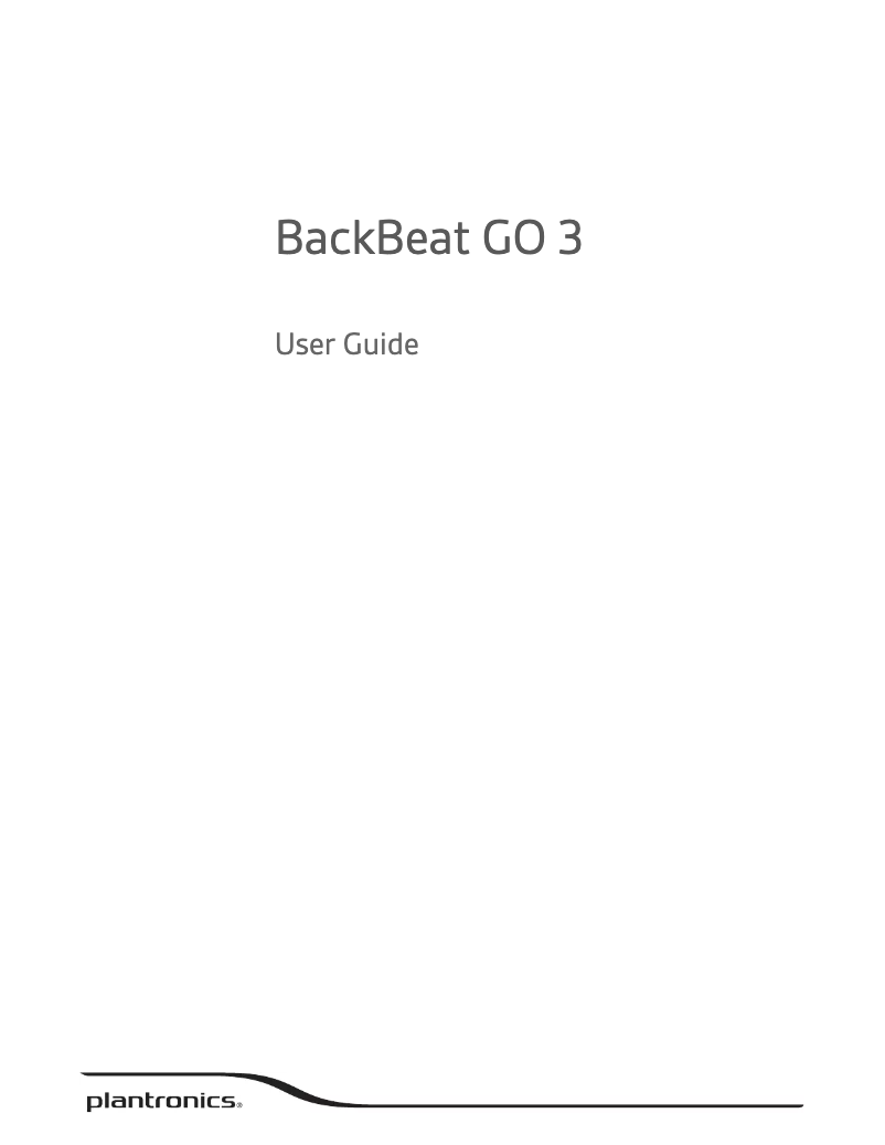 Image de la première page du manuel de l'appareil BackBeat GO 3