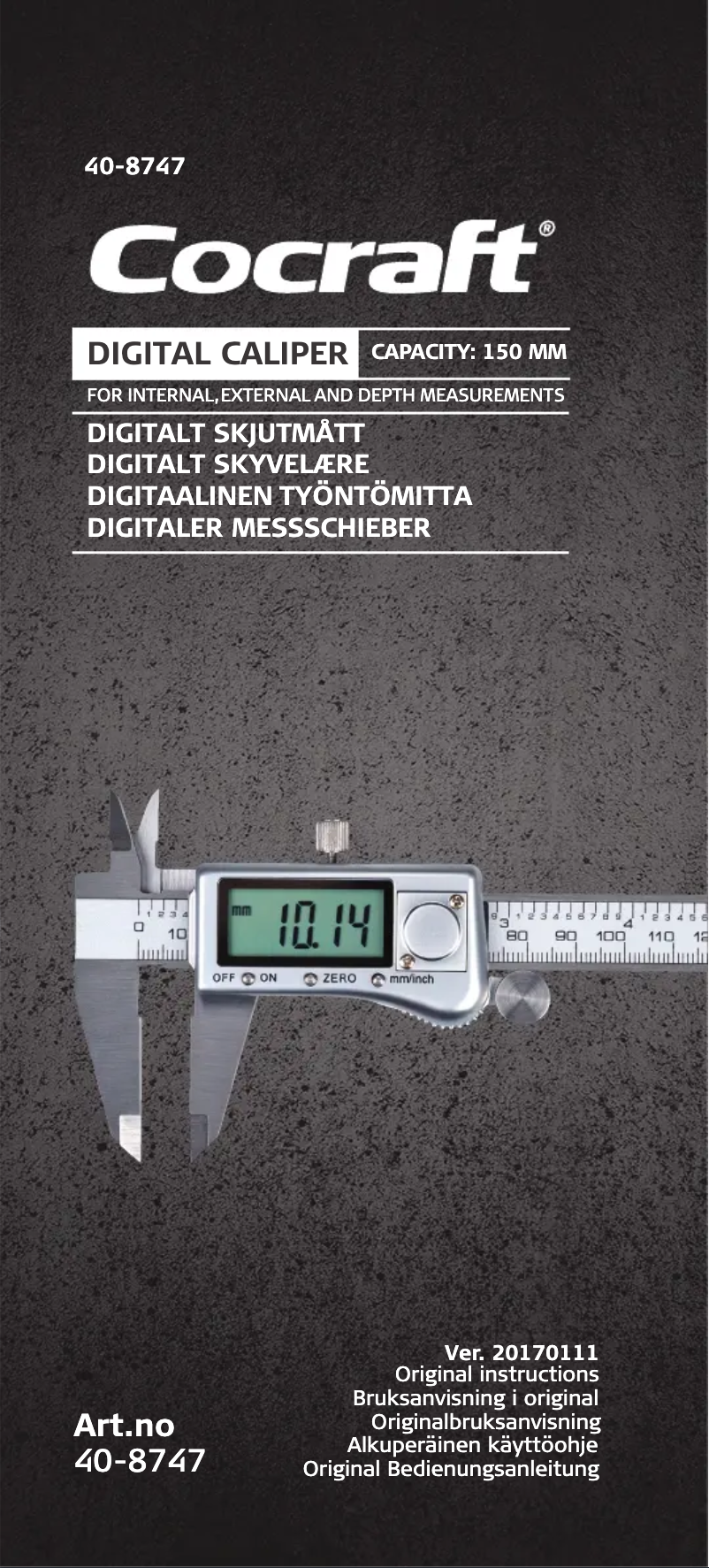 Image de la première page du manuel de l'appareil 40-8747