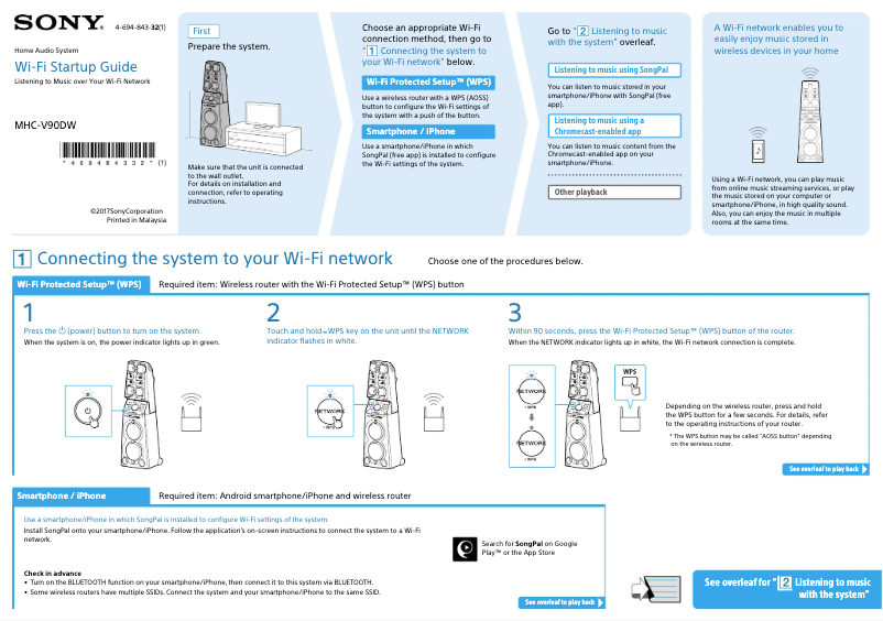 Image de la première page du manuel de l'appareil MHC-V90DW