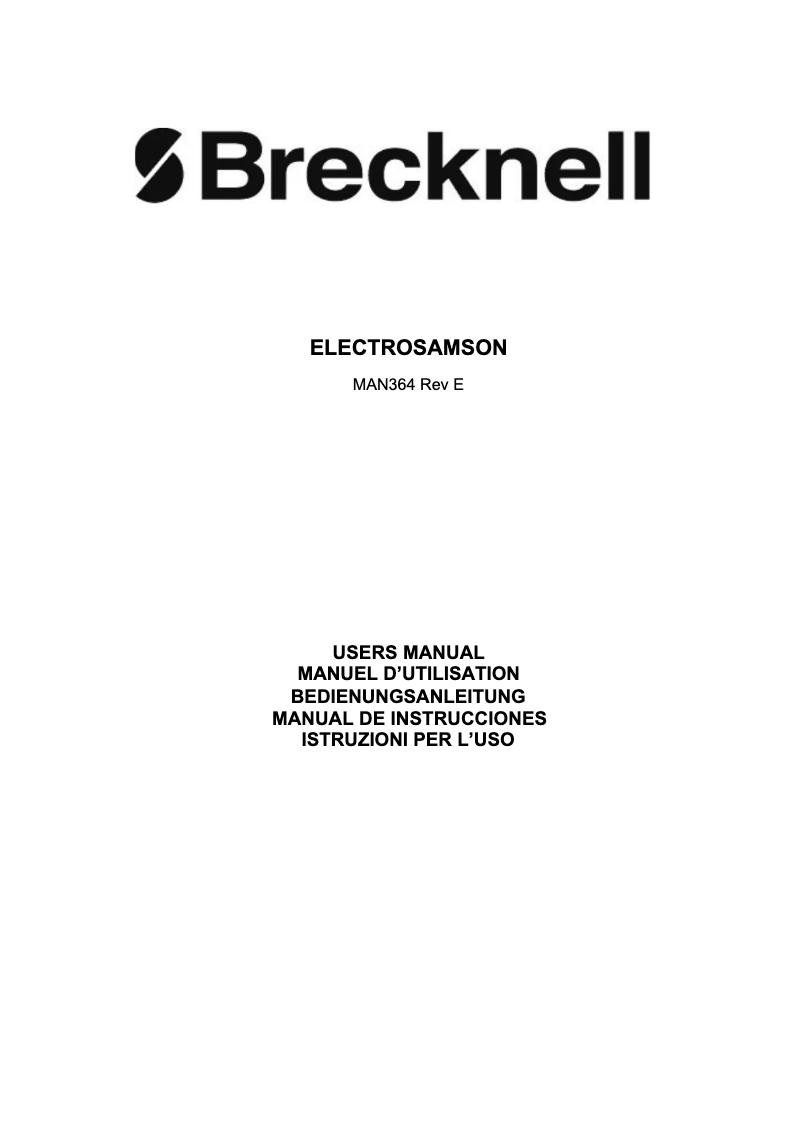 Image de la première page du manuel de l'appareil ElectroSamson