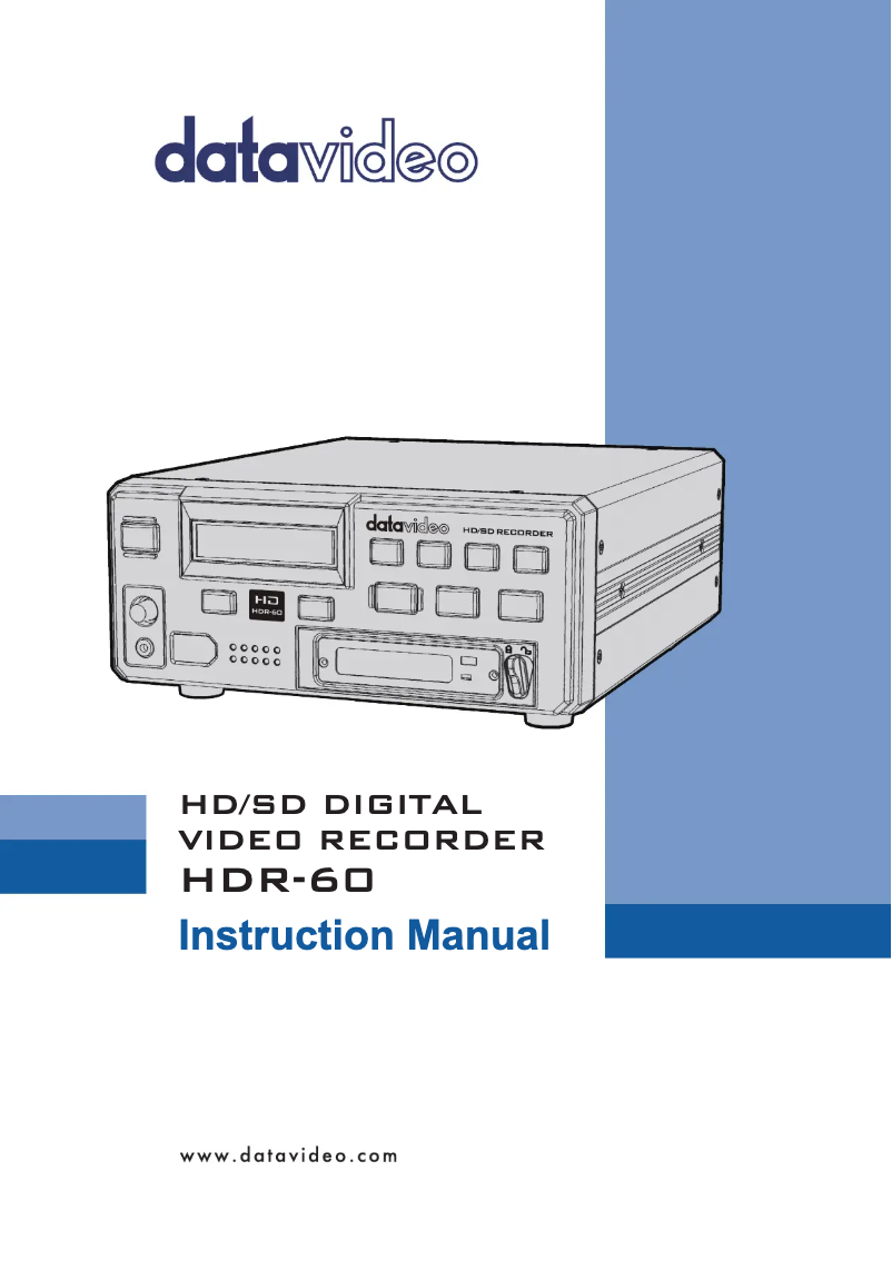 Page 1 de la notice Manuel utilisateur DataVideo HDR-60