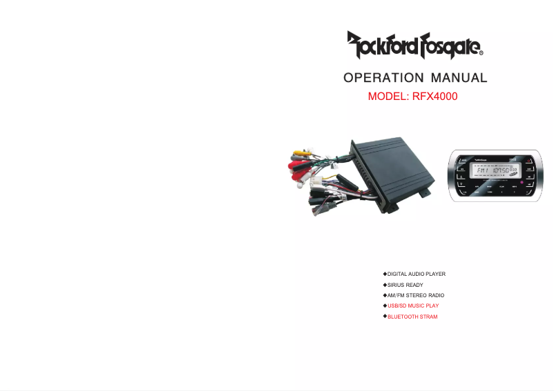 Page 1 de la notice Manuel utilisateur Rockford Fosgate RFX4000