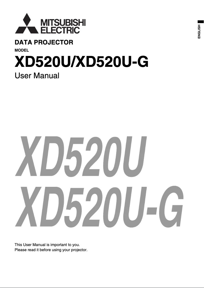 Page 1 de la notice Manuel utilisateur Mitsubishi XD520U