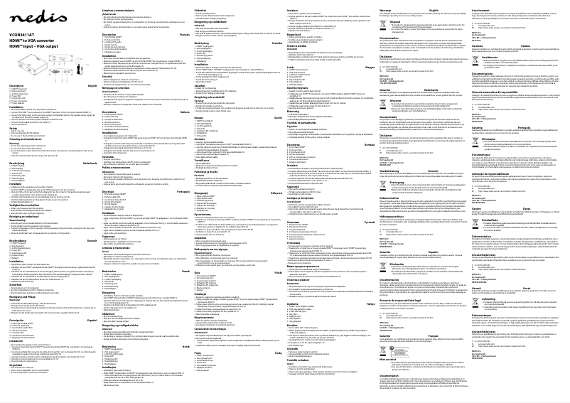 Page n°1 - Manuel utilisateur Nedis VCON3411AT
