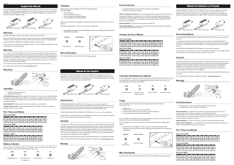 Imagen de la primera página del manual del dispositivo Micro Drive 600XL