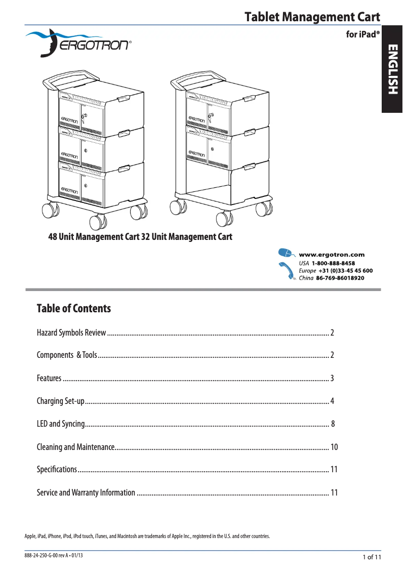 Page n°1 - Manuel utilisateur Ergotron 24-341-085