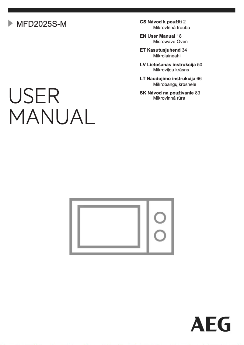 Page 1 de la notice Manuel utilisateur AEG MFD2025S-M