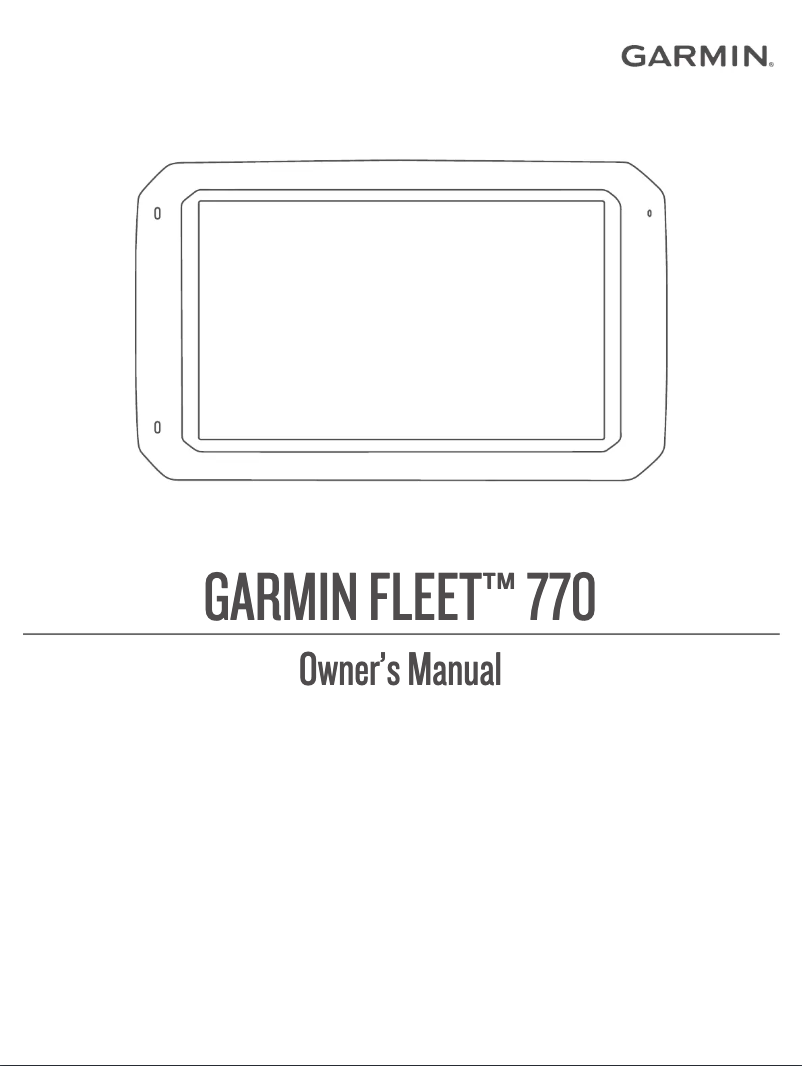 Page 1 de la notice Manuel utilisateur Garmin Fleet 770