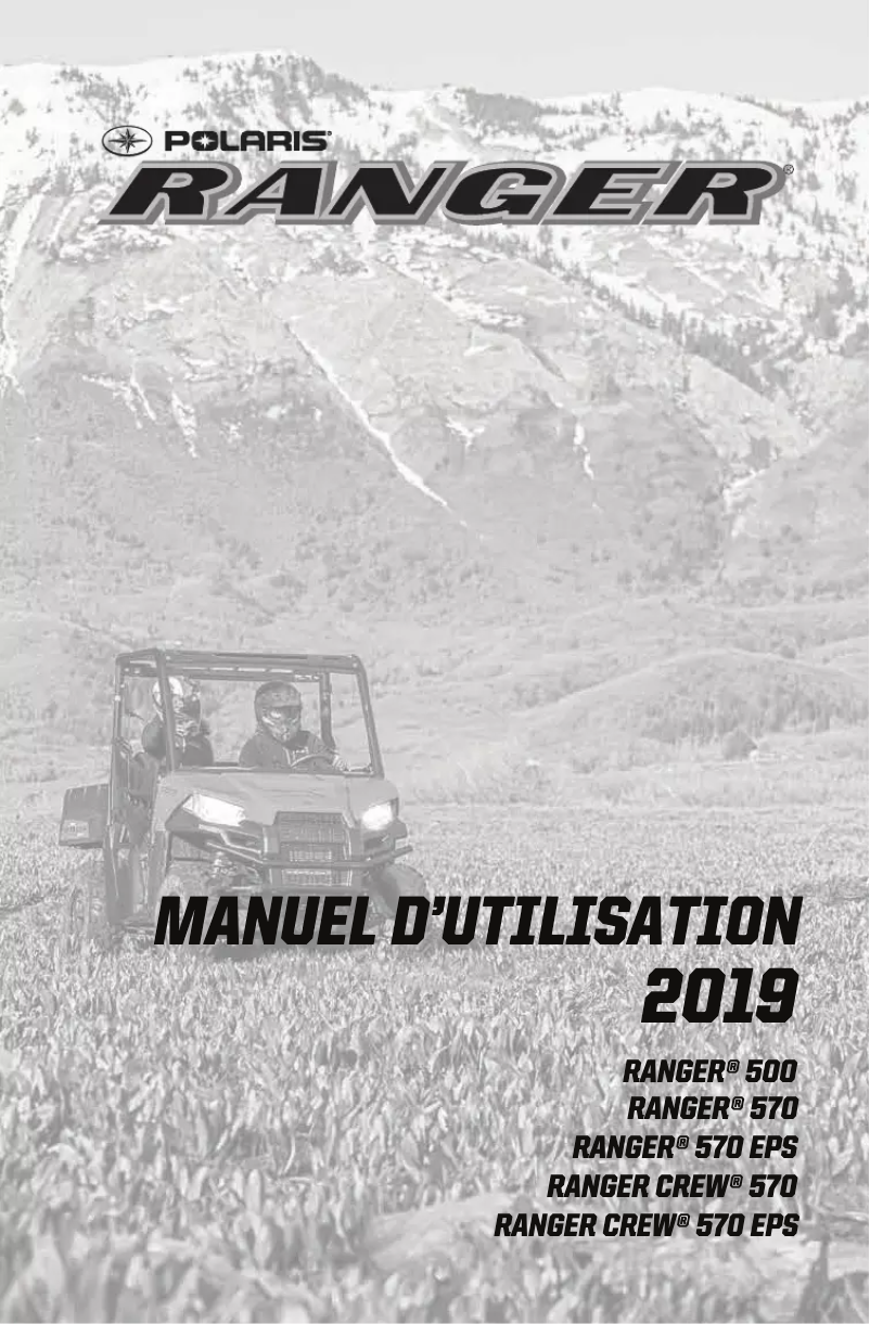 Page 1 de la notice Manuel utilisateur Polaris Ranger 570 (2019)