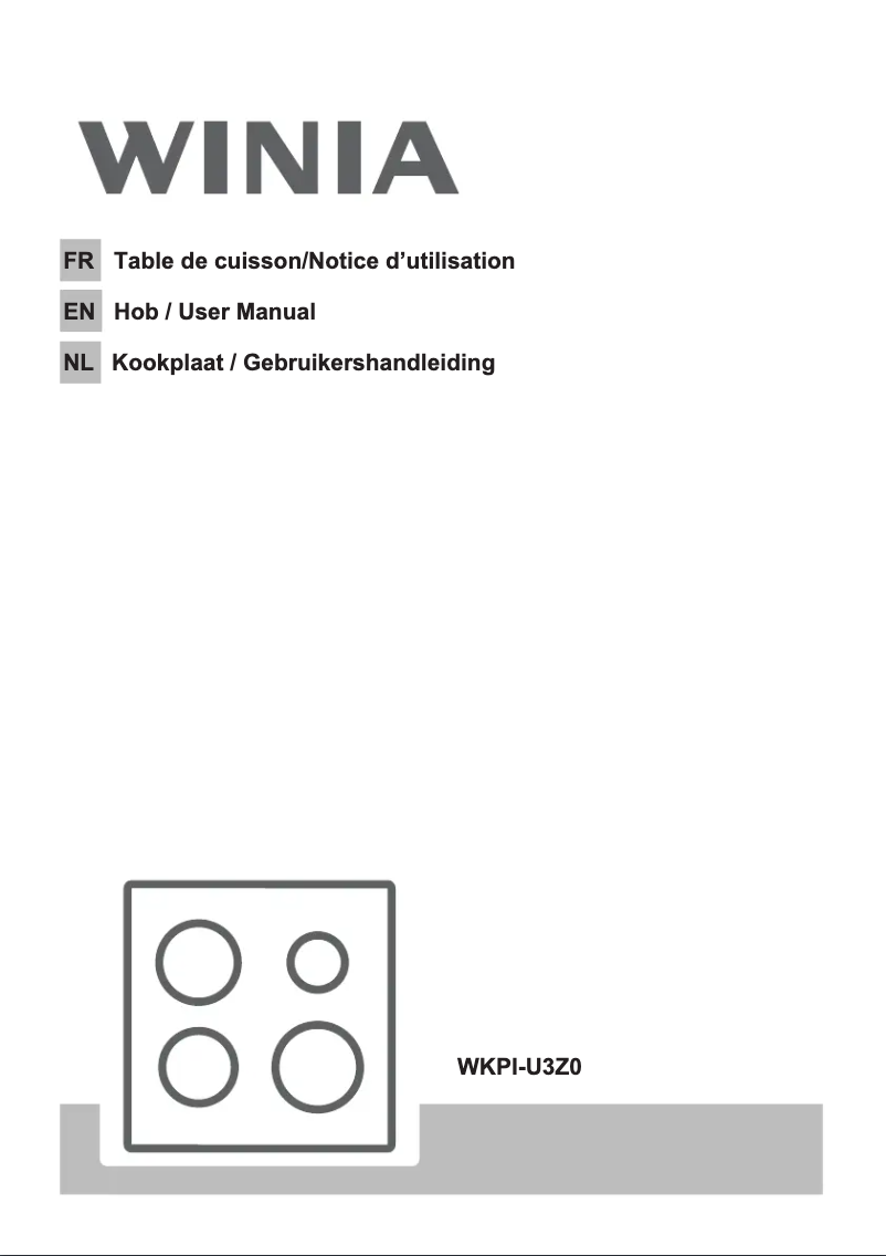 Page n°1 - Manuel utilisateur Winia WKPI-U3Z0