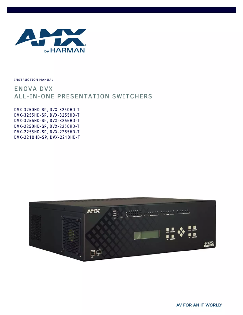 Page 1 de la notice Manuel utilisateur AMX DVX-2255HD