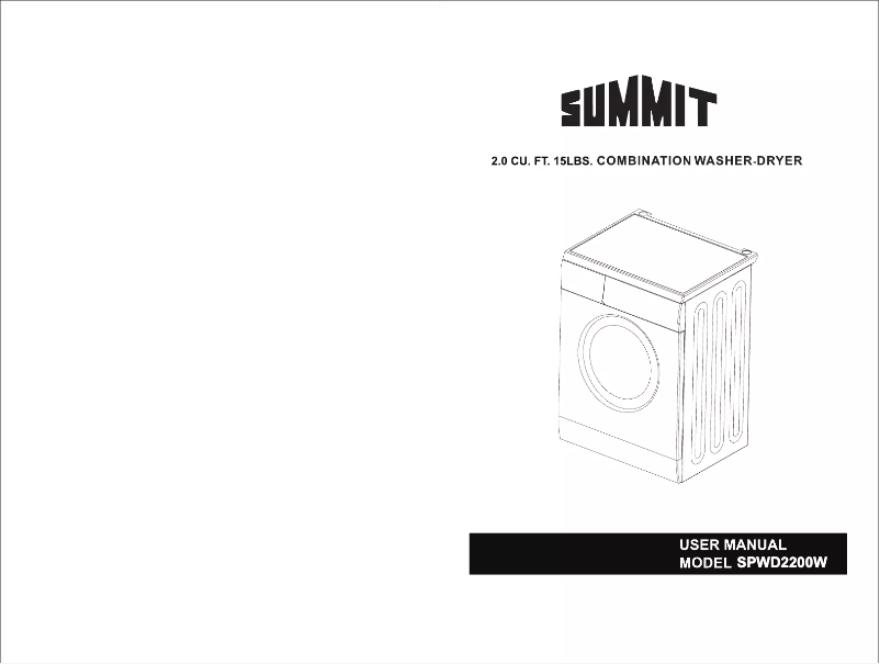 Image de la première page du manuel de l'appareil SPWD2201SS