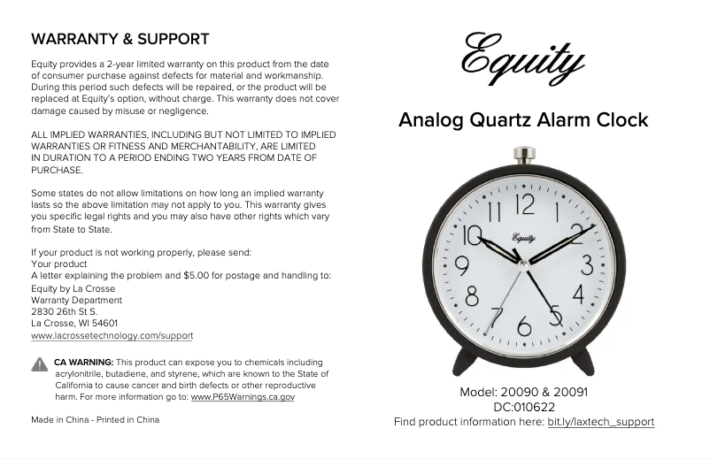 Page n°1 - Manuel utilisateur La Crosse Technology 20091