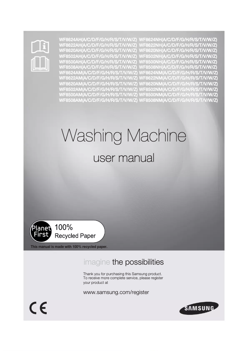 Page 1 de la notice Manuel utilisateur Samsung WF8500NHW