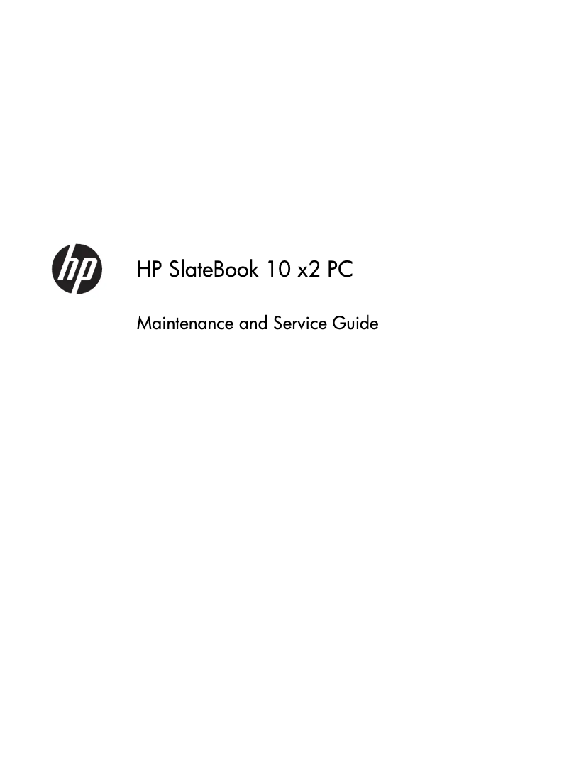 Page 1 de la notice Manuel utilisateur HP SlateBook x2