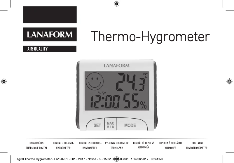 Page n°1 - Manuel utilisateur Lanaform Thermo-Hygrometer