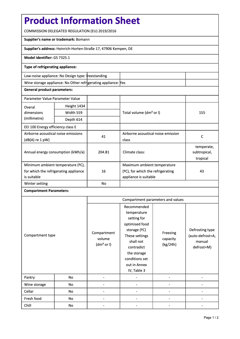 Image de la première page du manuel de l'appareil GS 7325.1