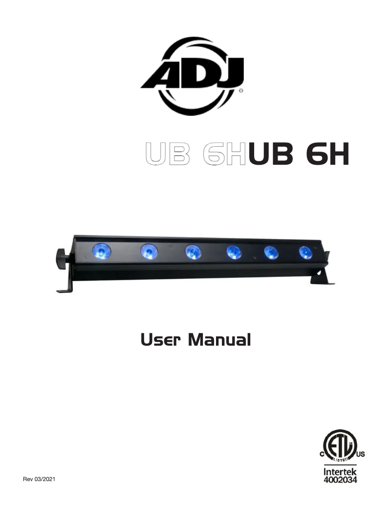 Página 1 del manual Manual de usuario American DJ UB 6H