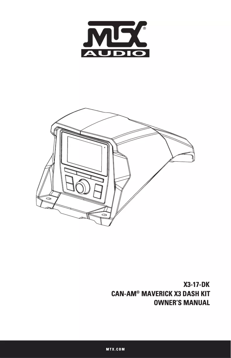 Page n°1 - Manuel utilisateur MTX Audio X3-17-DK