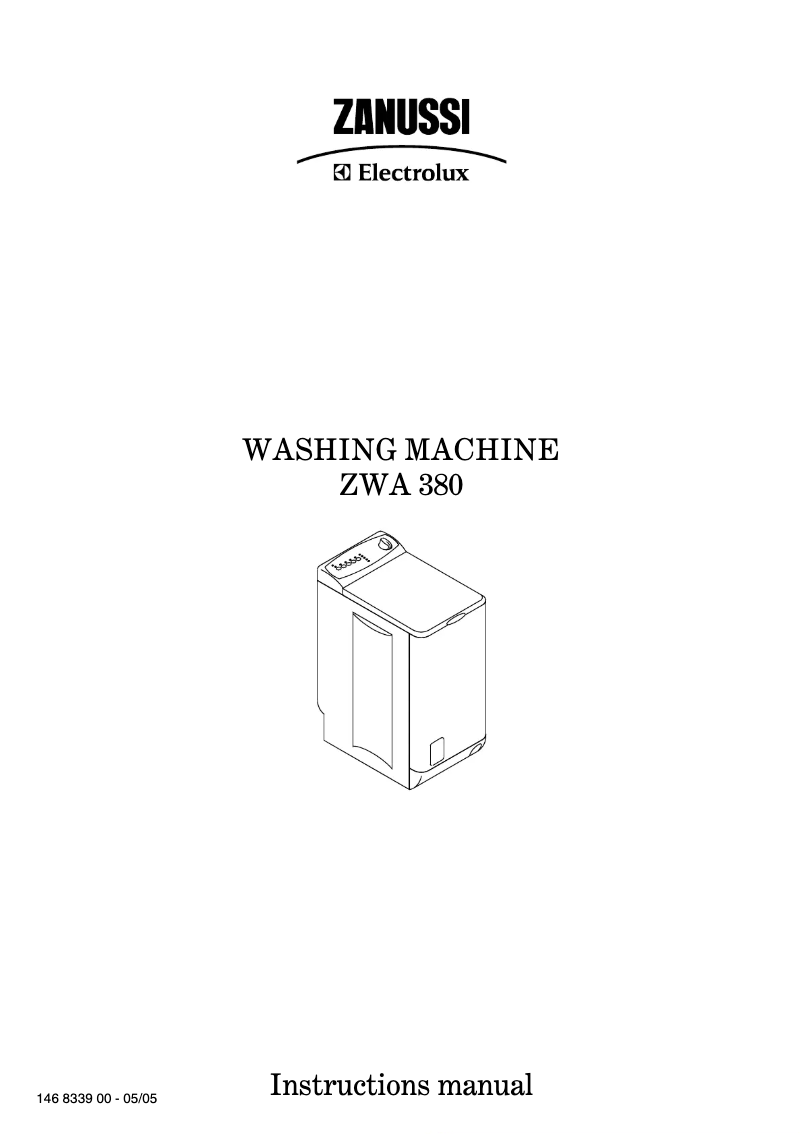 Page n°1 - Manuel utilisateur Zanussi-Electrolux ZWA 380