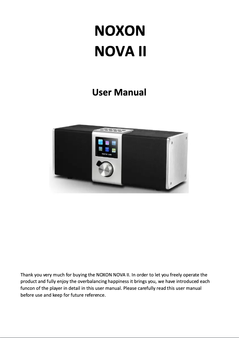 Página 1 del manual Manual de usuario Noxon Nova II