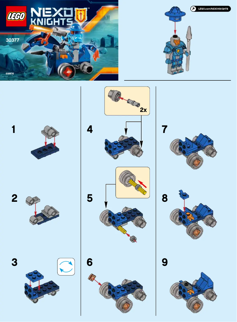 Imagen de la primera página del manual del dispositivo Nexo Knights 30377