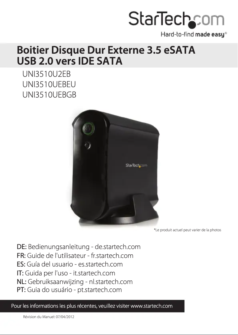 Page n°1 - Manuel utilisateur StarTech.com UNI3510UEBGB