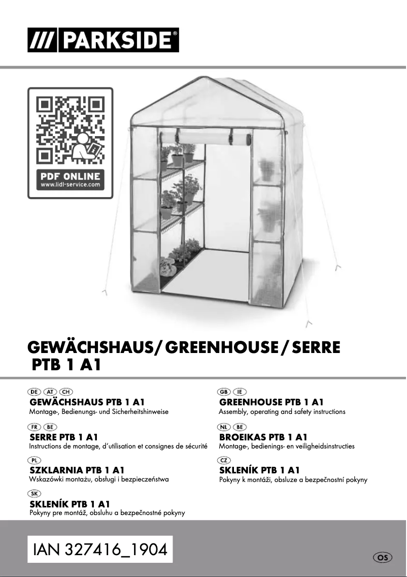 Page n°1 - Manuel utilisateur Parkside PTB 1 A1