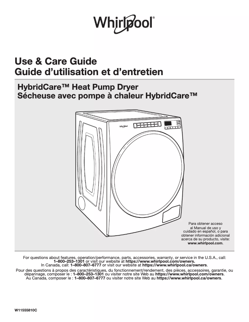Page n°1 - Guide d'installation Whirlpool WHD862CHC