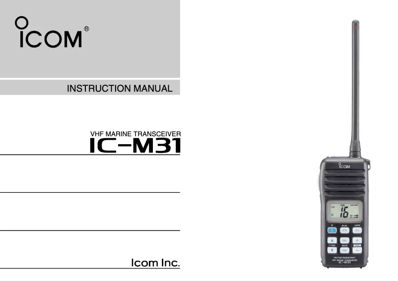 Image de la première page du manuel de l'appareil IC-M31