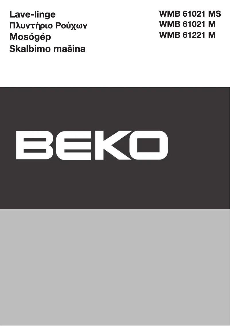 Page 1 de la notice Manuel utilisateur Beko WMB 61021 MS